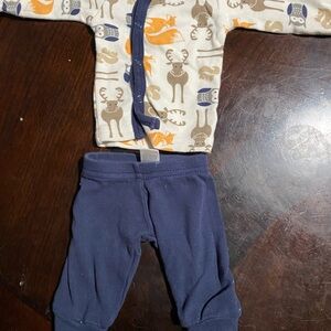 Carter's Kids Pajama Set - Cream and Blue